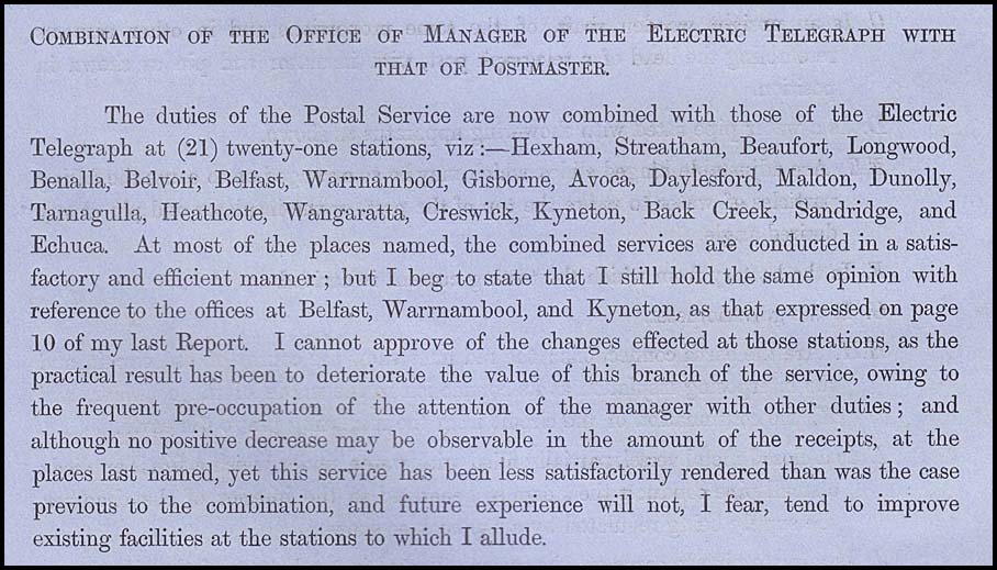 P&T reln 1861 rept